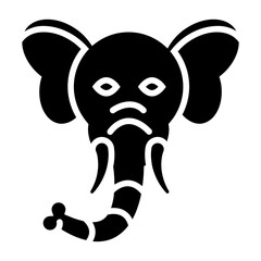 Elephant Solid Icon Design Vector