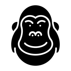 Gorilla Solid Icon Design Vector