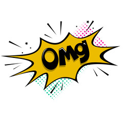 Lettering comic oh my god design logo template illustration