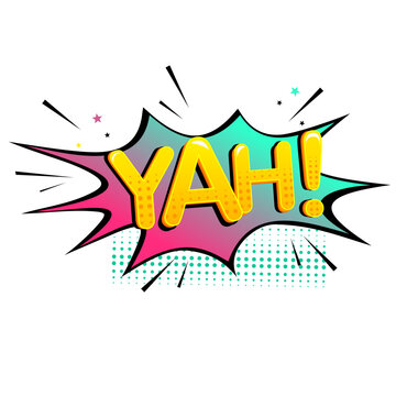 Lettering vintage yah logo template illustration. Cartoon exclusive font label tag expression