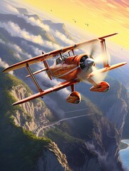 Stunt Pilots Wall Prints - Aerial Acrobatics Mastered in High-Flying Canvas Art - obrazy, fototapety, plakaty