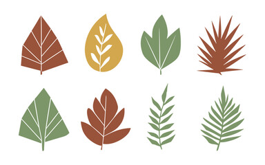 Obraz premium Abstract leaf vector clipart. Spring illustration.