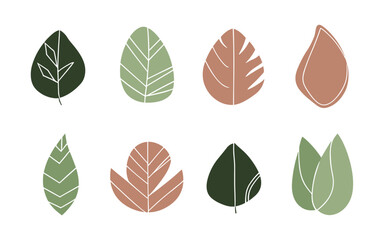 Abstract leaf vector clipart. Spring illustration.