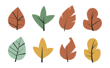 Obraz premium Abstract leaf vector clipart. Spring illustration.