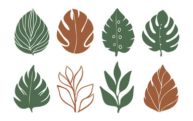 Abstract leaf vector clipart. Spring illustration.