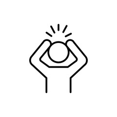 Anxiety outline icons, minimalist vector illustration ,simple transparent graphic element .Isolated on white background
