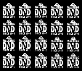Obraz premium Father's Day T-shirt Design Bundle Vector. The walking dad t-shirt design for fathers day.