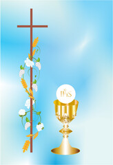 composition with characteristic symbols of Holy Communion - 703158062
