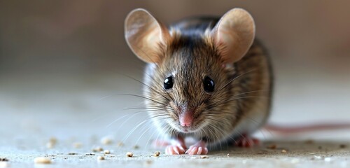 white rat on a black background