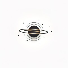 Design of minimalist logo featuring a Galaxy in black