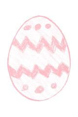 Drawing pink Easter eggs isolated on transparent background.