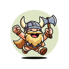 cute happy viking vector design illustration