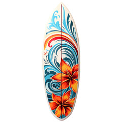 colorful surfboard isolated on transparent background Remove png, Clipping Path, pen tool