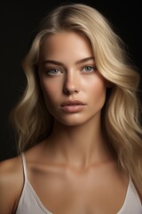 Naklejka premium Close-up portrait of a young girl with natural makeup