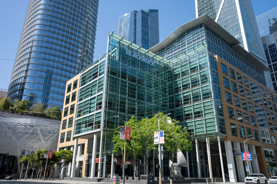 San Francisco, CA, USA - May 1, 2022: Exterior view of the American global investment management corporation BlackRock, Inc.'s office in San Francisco, California.