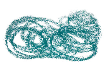 Green crayon scribbles isolated on transparent background.