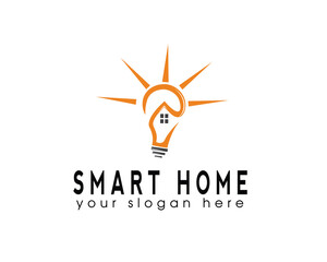smart home logo design template 
abstract lamp in the shape of a house