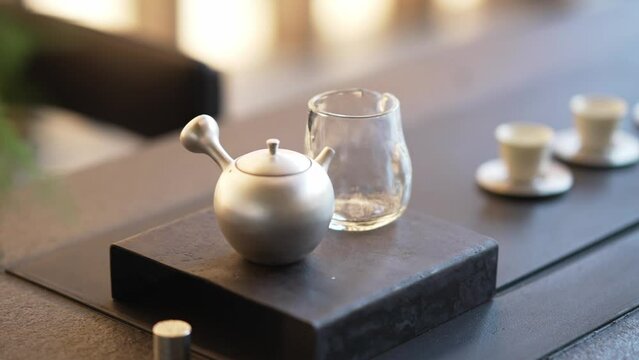 tea sets on table