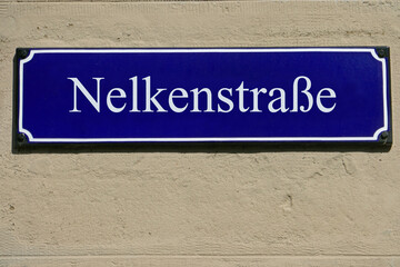 Emailleschild Nelkenstraße