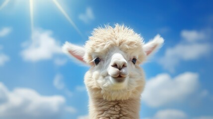 Fototapeta premium alpaca with sky