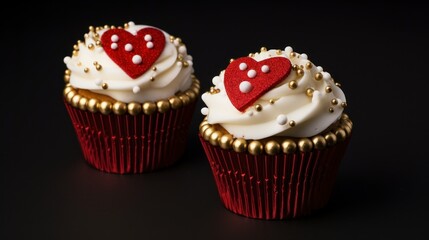 cupcakes with red and white frosting