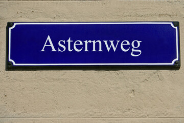 metal sign Asternweg