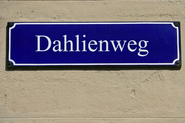 Emailleschild Dahlienweg 
