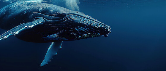 wallpaper of a whale under water,