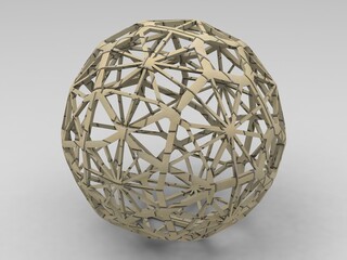Wireframe Shape Geometric Faceted Sphere 3D print model