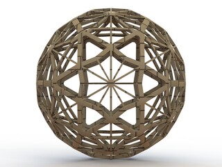 Wireframe Shape Geometric Faceted Sphere 3D print model
