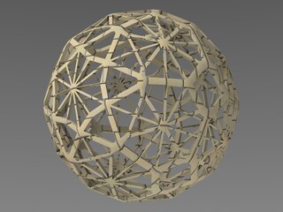 Wireframe Shape Geometric Faceted Sphere 3D print model