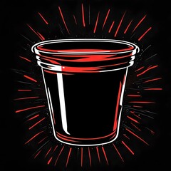 vector style illustration drawing of a red solo cup
