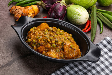 Indian traditional cuisine Aloo mutter