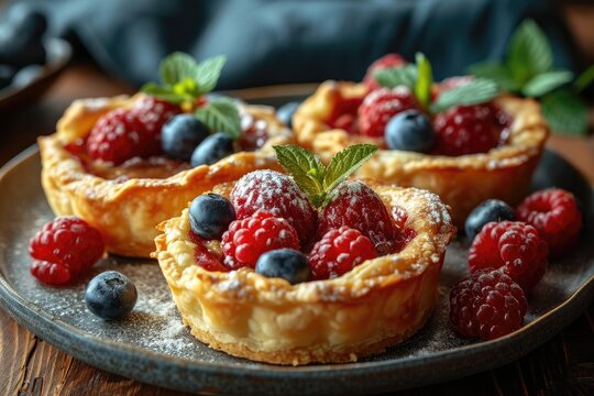 fresh tart is served at the kitchen table professional advertising food photography