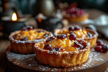 fresh tart is served at the kitchen table professional advertising food photography