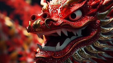 Traditional dragon dance festival. Chinese New Year celebration