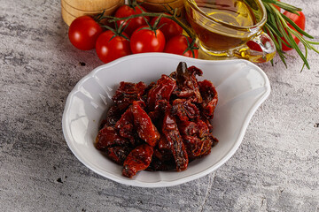 Homemade dry tomatoes with oil