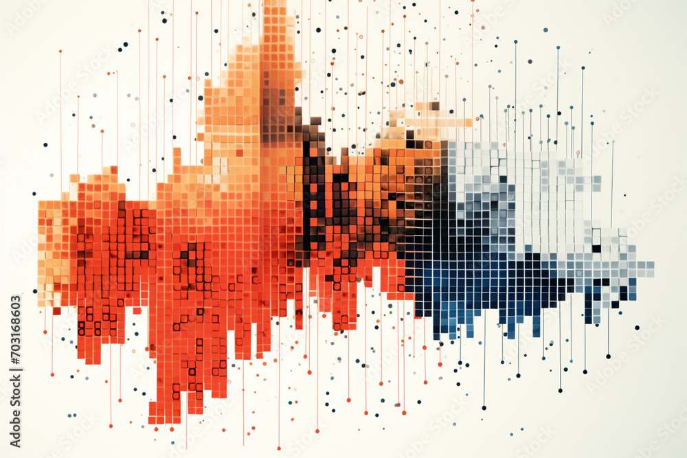 Aufkleber Minimal graphic representing clusters within complex datasets for data analysis articles.