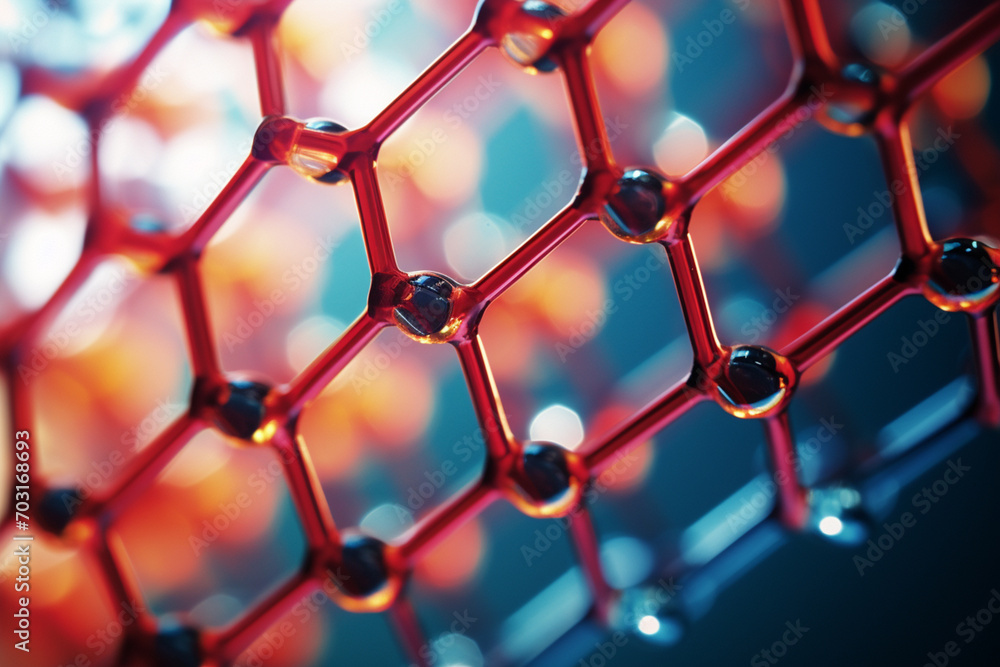 Poster simplified representation of nanotechnology structures for nanoscience and engineering articles.
