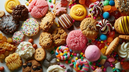 Fototapeta na wymiar Capturing the Colors of Candy Cookies