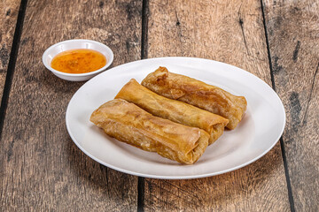 Traditional crispy fried stuffed springroll