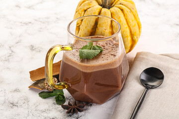 Sweet delicous chocolate mousse dessert