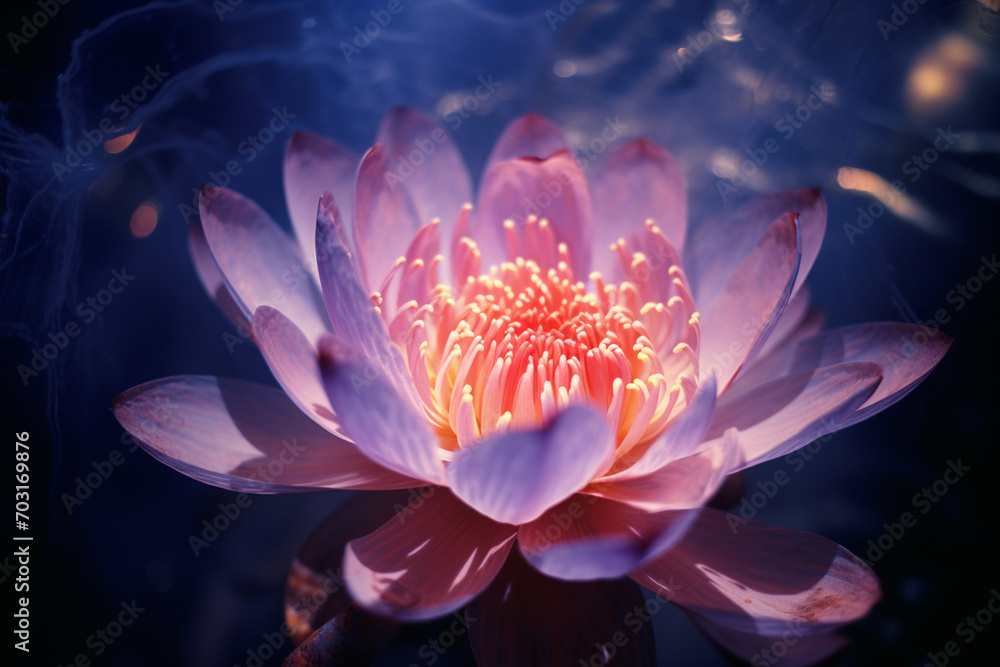 Poster abstract illumination of a lethal lotus, capturing the deadly beauty within its petals.