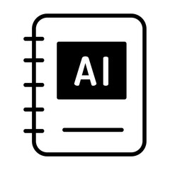 Ai Book solid glyph icon