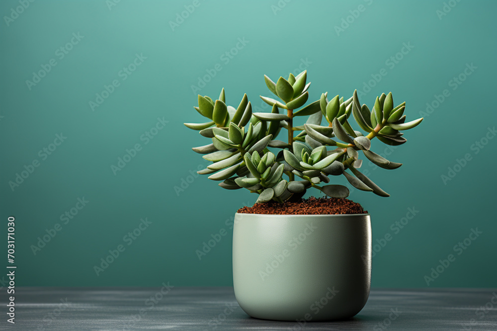 Aufkleber Soothing sage succulence captured in a minimalistic pot, radiating tranquility and simplicity.