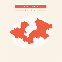 Vector illustration vector of Zagreb (county) map Croatia