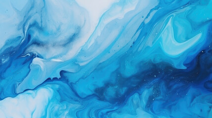 Fototapeta na wymiar Abstract art blue paint background with liquid fluid grunge texture