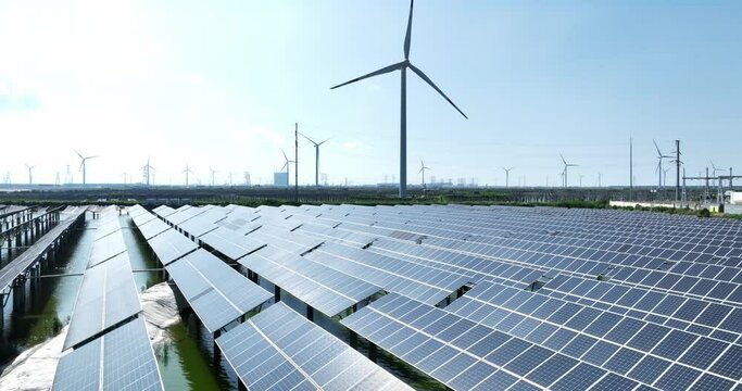 solar power station and wind power plant