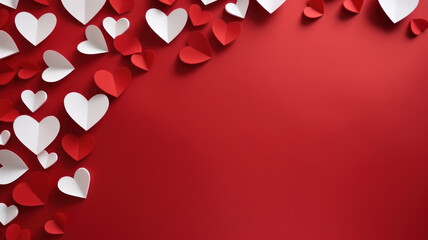 paper art heart red background