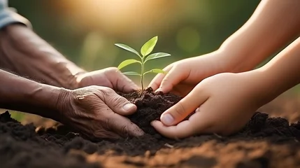 Foto op Canvas Saving the planet for our children with planting the tree © Syahrul Zidane A